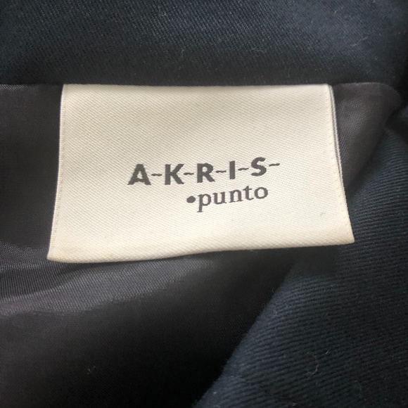 Akris Punto Navy Cotton Blazer with Belt, Vintage - Picture 4 of 7